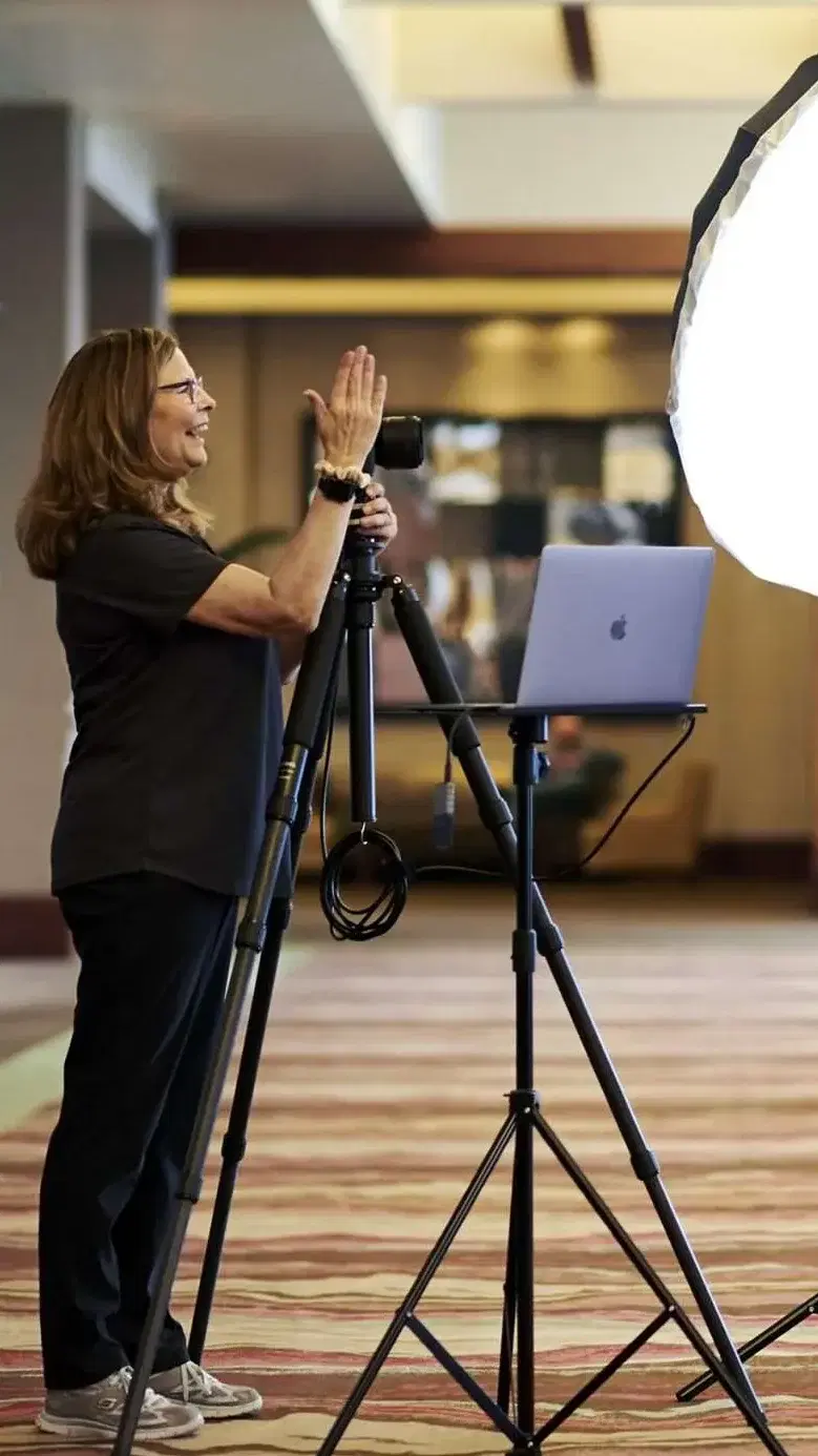 Corporate headshot session in progress